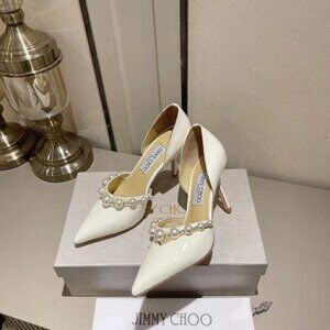 Jimmy Choo Pearl Diamond Series Pearl Patent Leather Heels